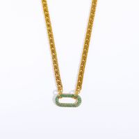 Streetwear Oval Copper Plating Inlay Zircon Bracelets Earrings Necklace sku image 5