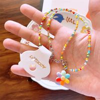 Cute Heart Shaped Butterfly Resin Beaded Pendant Necklace sku image 3