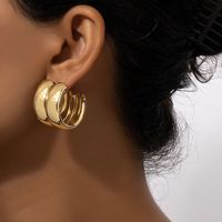 1 Pair Lady Solid Color Plating Alloy 14k Gold Plated Ear Studs main image 2