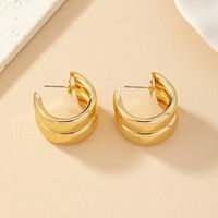 1 Pair Lady Solid Color Plating Alloy 14k Gold Plated Ear Studs main image 3