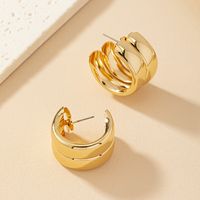 1 Pair Lady Solid Color Plating Alloy 14k Gold Plated Ear Studs main image 4
