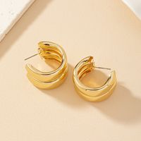1 Pair Lady Solid Color Plating Alloy 14k Gold Plated Ear Studs main image 5