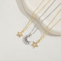 Elegant Sun Star Copper Plating Inlay Zircon 14k Gold Plated Necklace main image 4