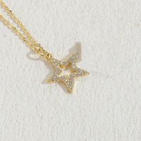 Elegant Sun Star Copper Plating Inlay Zircon 14k Gold Plated Necklace sku image 4