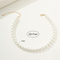 Nordic Style Solid Color Imitation Pearl Alloy Women's Necklace sku image 1