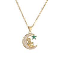 Style Ig Style Simple Ours Star Lune Le Cuivre Placage Incruster Zircon Plaqué Or Pendentif sku image 1