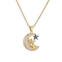 Style Ig Style Simple Ours Star Lune Le Cuivre Placage Incruster Zircon Plaqué Or Pendentif sku image 8