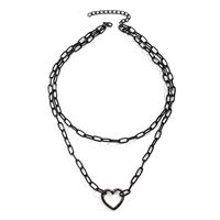Wholesale Jewelry Exaggerated Punk Simple Style Irregular Heart Shape Alloy Iron Hollow Out Necklace main image 3