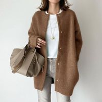 Women's Casual Solid Color Single Breasted Coat Woolen Coat main image 1