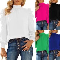 Women's Blouse Long Sleeve Blouses Casual Elegant Solid Color main image 1