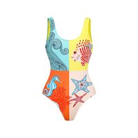 Women's Sexy Starfish Hippocampus Fish Printing 1 Piece One Piece Swimwear main image 3