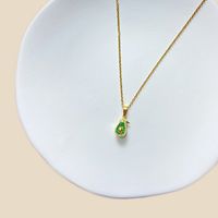 Lady Fruit Stainless Steel Alloy Copper White Gold Plated Gold Plated Rhinestones Zircon Pendant Necklace In Bulk main image 6