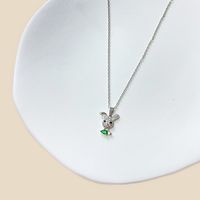 Lady Fruit Stainless Steel Alloy Copper White Gold Plated Gold Plated Rhinestones Zircon Pendant Necklace In Bulk main image 1