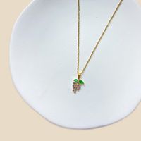 Lady Fruit Stainless Steel Alloy Copper White Gold Plated Gold Plated Rhinestones Zircon Pendant Necklace In Bulk main image 8