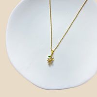 Lady Fruit Stainless Steel Alloy Copper White Gold Plated Gold Plated Rhinestones Zircon Pendant Necklace In Bulk main image 5