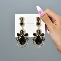 1 Pair Fashion Water Droplets Glass Plating Women's Drop Earrings sku image 1