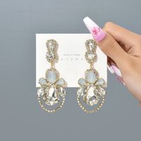 1 Pair Fashion Water Droplets Glass Plating Women's Drop Earrings sku image 3