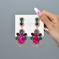 1 Pair Fashion Water Droplets Glass Plating Women's Drop Earrings sku image 2