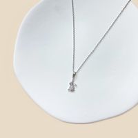 Simple Style Letter Graffiti Fish Stainless Steel Copper White Gold Plated Gold Plated Rhinestones Zircon Pendant Necklace In Bulk main image 1
