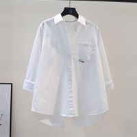 Women's Blouse Long Sleeve Blouses Pocket Slit Button Casual Simple Style Solid Color main image 8