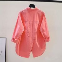 Femmes Chemisière Manche Longue Blouses Poche Fente Bouton Décontractée Style Simple Couleur Unie main image 4