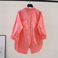 Women's Blouse Long Sleeve Blouses Pocket Slit Button Casual Simple Style Solid Color main image 4