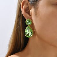1 Pair Fashion Water Droplets Glass Plating Women's Drop Earrings main image 3