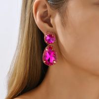 1 Pair Fashion Water Droplets Glass Plating Women's Drop Earrings main image 1