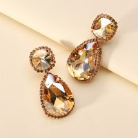 1 Pair Fashion Water Droplets Glass Plating Women's Drop Earrings sku image 6