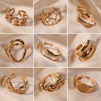 Simple Style Solid Color Alloy Plating Gold Plated Women's Open Rings main image 1