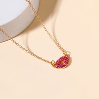 Lady Lips Alloy Inlay Artificial Gemstones Women's Pendant Necklace main image 4