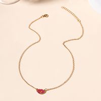 Lady Lips Alloy Inlay Artificial Gemstones Women's Pendant Necklace main image 2