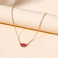 Lady Lips Alloy Inlay Artificial Gemstones Women's Pendant Necklace main image 1