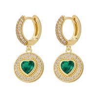 1 Pair Elegant Simple Style Heart Shape Plating Inlay Copper Zircon 18k Gold Plated Drop Earrings sku image 4