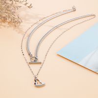Stainless Steel 18K Gold Plated Simple Style Classic Style Toggle Plating Heart Shape Necklace main image 7