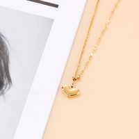 Stainless Steel 18K Gold Plated Simple Style Classic Style Toggle Plating Heart Shape Necklace main image 5