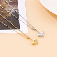 Stainless Steel 18K Gold Plated Simple Style Classic Style Toggle Plating Heart Shape Necklace main image 4