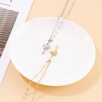 Stainless Steel 18K Gold Plated Simple Style Classic Style Toggle Plating Heart Shape Necklace main image 2