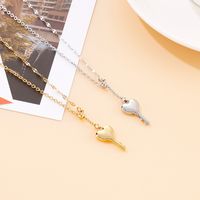 Stainless Steel 18K Gold Plated Simple Style Classic Style Toggle Plating Heart Shape Necklace main image 3