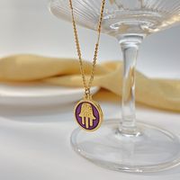304 Stainless Steel Casual Palm Pendant Necklace main image 4