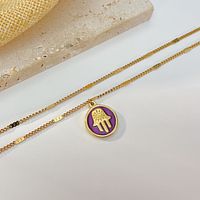 304 Stainless Steel Casual Palm Pendant Necklace main image 3