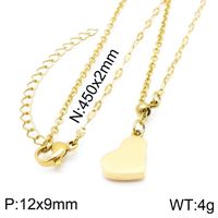 Stainless Steel 18K Gold Plated Simple Style Classic Style Toggle Plating Heart Shape Necklace sku image 6