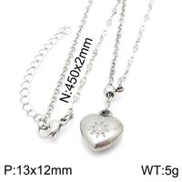 Stainless Steel 18K Gold Plated Simple Style Classic Style Toggle Plating Heart Shape Necklace sku image 5