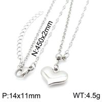Stainless Steel 18K Gold Plated Simple Style Classic Style Toggle Plating Heart Shape Necklace sku image 4