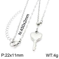Stainless Steel 18K Gold Plated Simple Style Classic Style Toggle Plating Heart Shape Necklace sku image 3