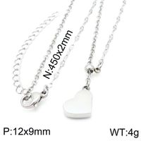 Stainless Steel 18K Gold Plated Simple Style Classic Style Toggle Plating Heart Shape Necklace sku image 1