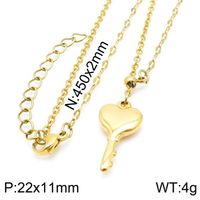 Stainless Steel 18K Gold Plated Simple Style Classic Style Toggle Plating Heart Shape Necklace sku image 8