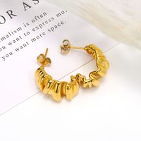 1 Pair Casual Elegant Modern Style Solid Color Plating Stainless Steel 14k Gold Plated Ear Studs main image 8