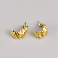 1 Pair Casual Elegant Modern Style Solid Color Plating Stainless Steel 14k Gold Plated Ear Studs main image 3