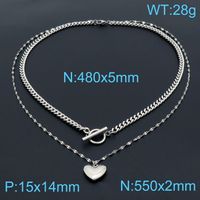 Stainless Steel 18K Gold Plated Simple Style Classic Style Toggle Plating Heart Shape Necklace sku image 14